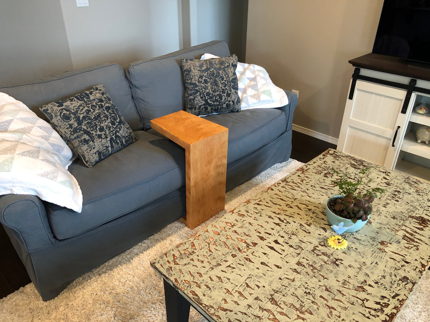 Solid Cherry C-Table with Waterfall Edge