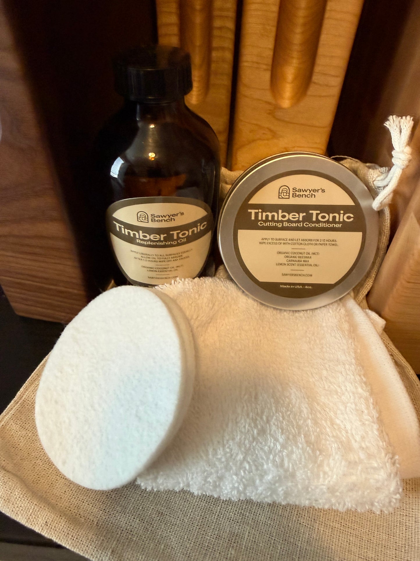 Timber Tonic Essentials Kit - Wood Cutting Board Conditioner & Oil Care Set